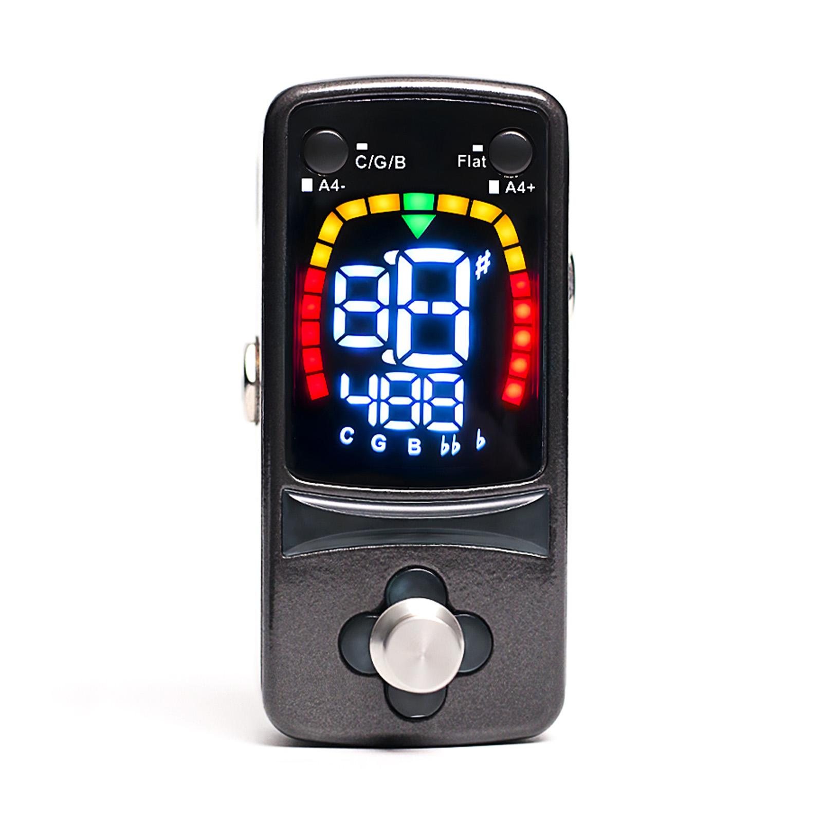 Guitar Pedal Tuner Mini Effects Pedal True Bypass High Impedance Display Screen 3 Tuning Modes Zinc Alloy Tuner for