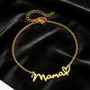 Stainless Steel MAMA Letter Pendant Necklace Bracelet Set Women Minimalist Elegant Mothers Day Gift