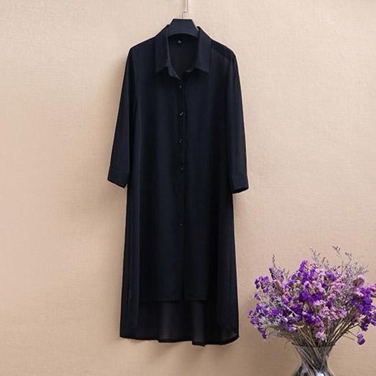 Camicie in chiffon Cardigan da donna di media lunghezza con maniche a tre quarti di grandi dimensioni Protezione solare esterna