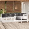 Day and Night - Day and Night Garden Furniture 8 Pieces and White Cushions Solid Pine Wood