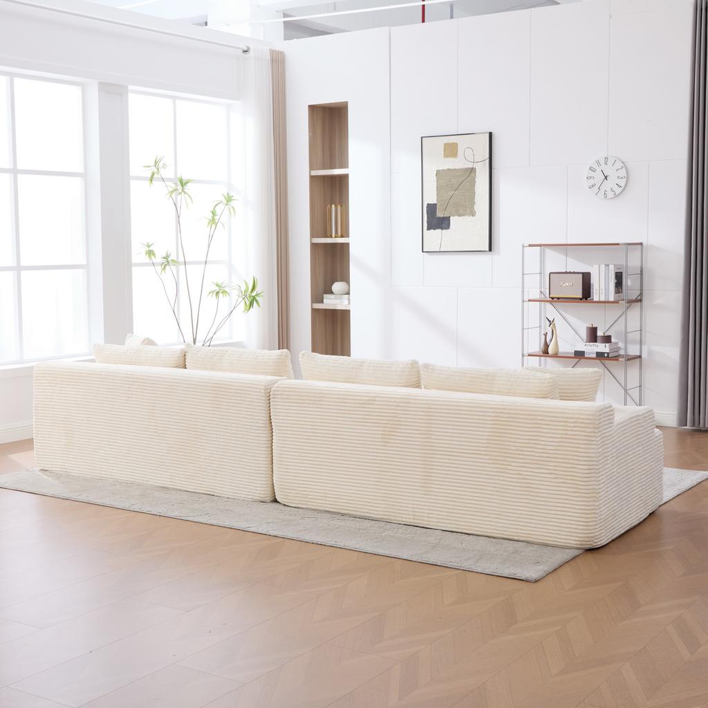 Modular Compression Sofa made of Chenille Fabric, filled with 30D High-Elastic Foam, Non-Slip Bottom, Ideal for Living Room and Other Rooms. BEIGE