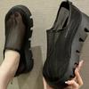 New piano sole heightened non-slip muffin mesh yarn breathable single shoes women summer one-pedal sandals women