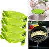 Silicone Clip On Pan Strainer  Heat Resistant Food Draining Coliper For Pasta Vegetables & Pot Draining Universal Fit Kitchen Ga