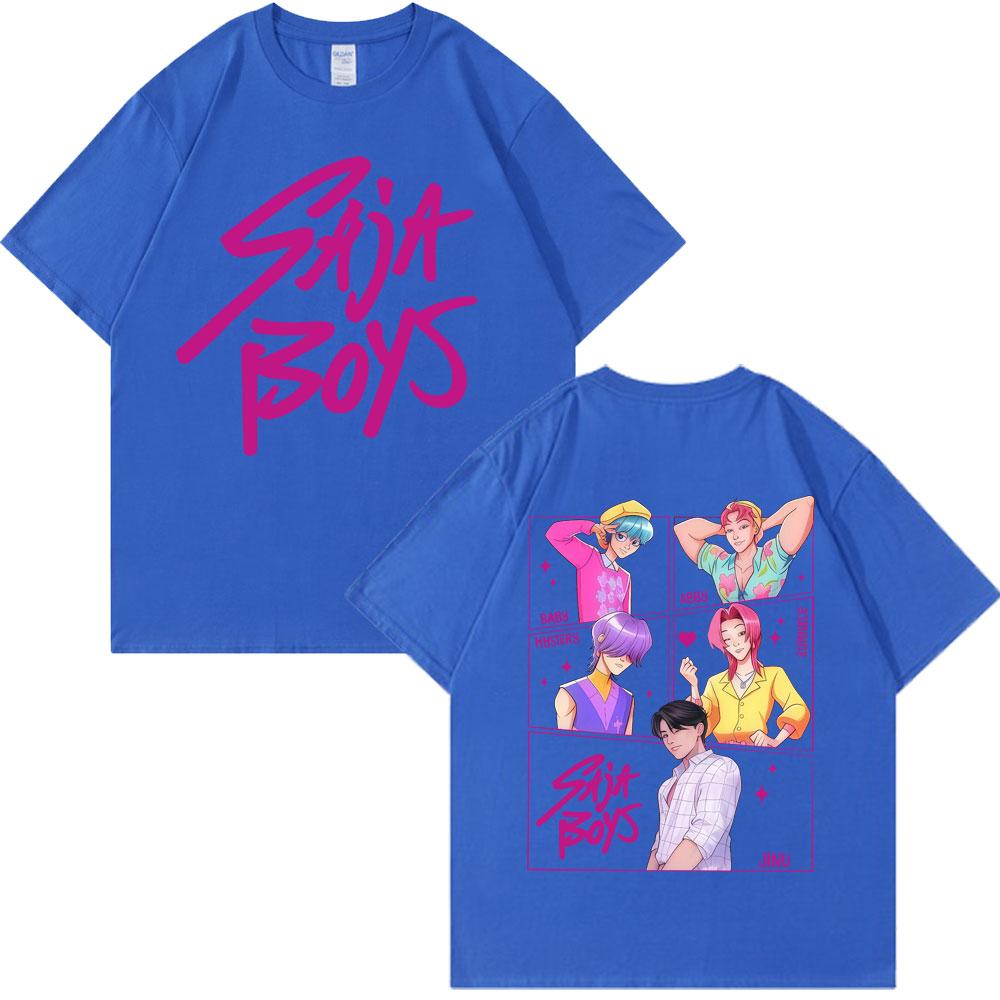 New Movie Anime KPop Demon Hunters Saja Boys Tshirt Men Women Trend Harajuku Cosplay T Shirt Loose Cozy Cotton Casual T Shirts