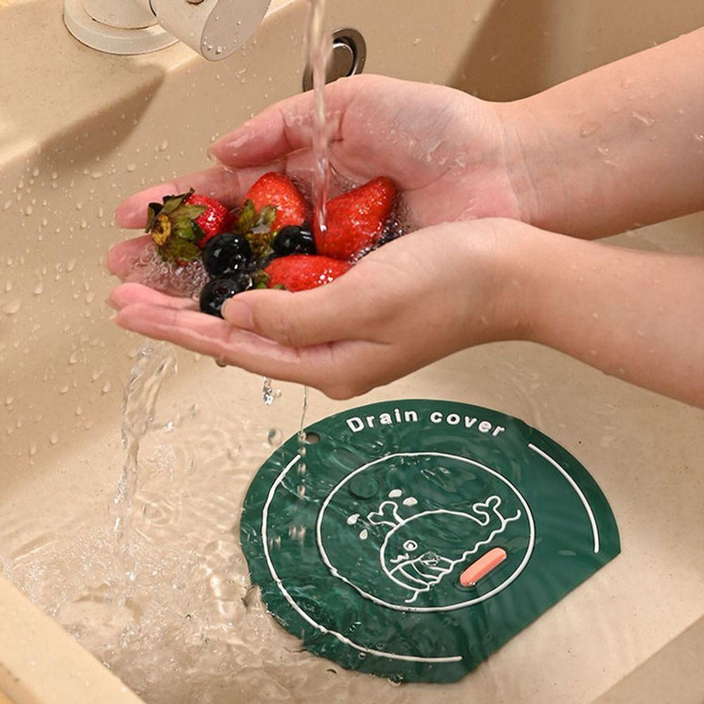 Anti-odor Floor Drain Mat Silicone Kitchen Sink Seal Mat for Bathroom Hair Collection