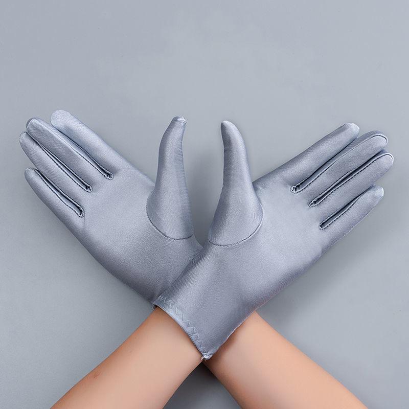 Autumn Summer Thin Ice Silk Gloves Spring Cycling Driving Black White Gloves Training Sun Protection Handschuhe