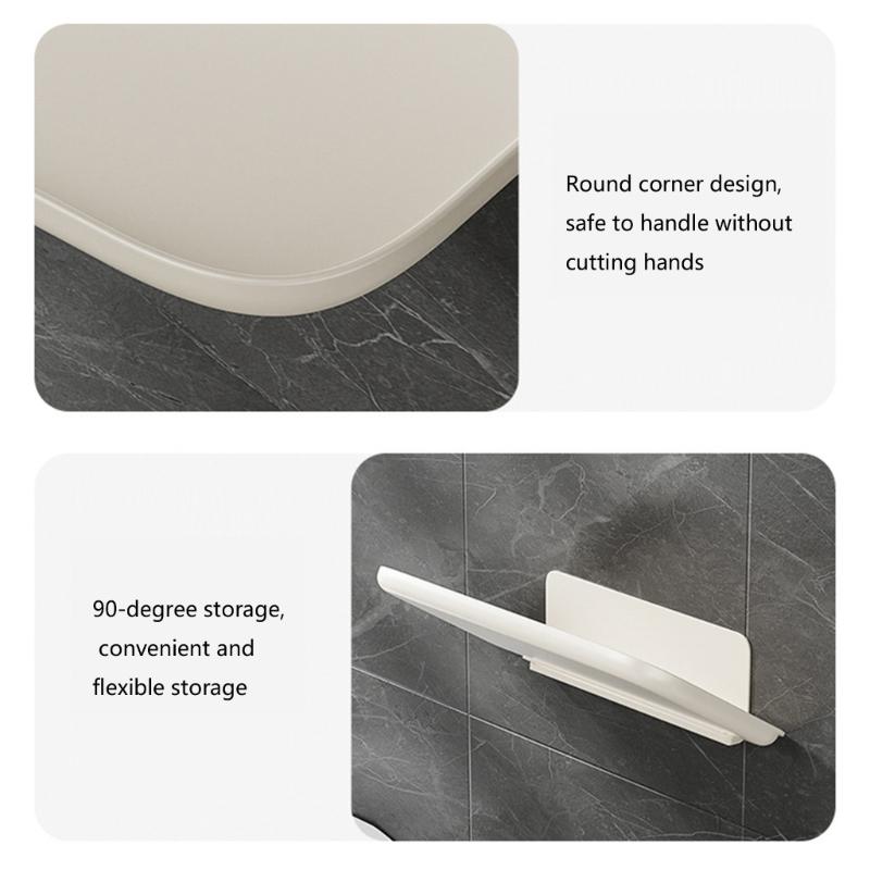 Multipurpose Folding Wall Shelf Water Resistant Plastic Storage Rack For Kitchen Bathroom And Bedroom