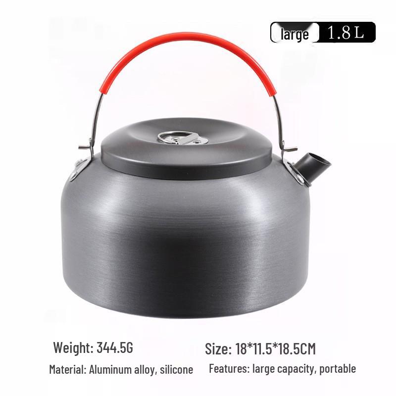 Portable Outdoor Coffee & Tea Kettle Set - 1.2L & 1.8L Camping Cookware with Pots and Pans