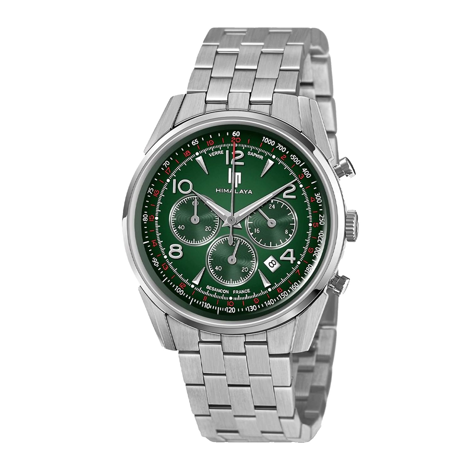 

Авторизований дистриб’ютор Lip Watch 671711 Himalaya 40MM Chronograph Dark Green Stainless Steel [LIP] Mens [HIMALAYA]