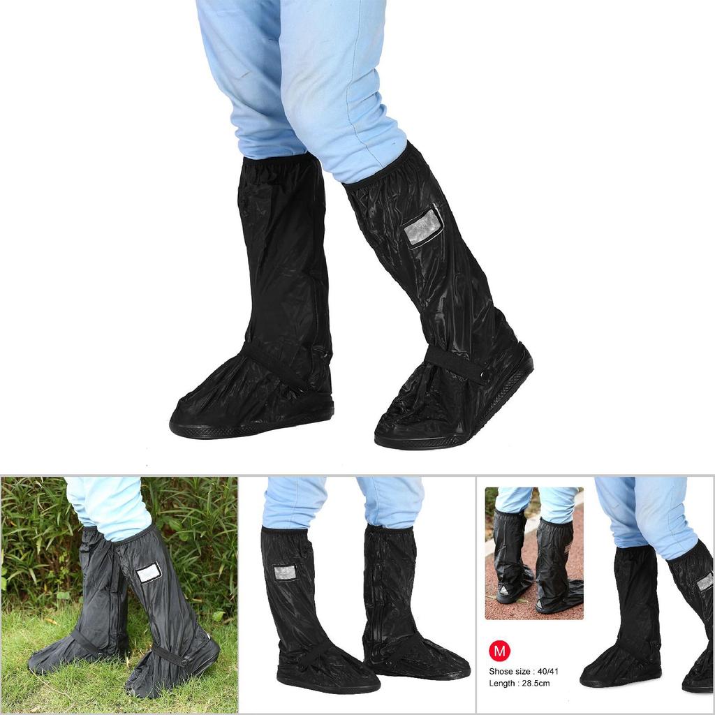 Motorcycle Scooter Bike Cycling Waterproof NOn Slip Shoes Cover for Rainy Snowy Day Black L