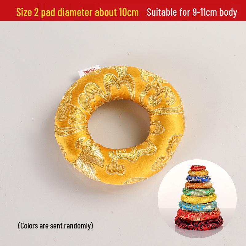 

Непальская подушка для поющей чаши ручной работы из хрусталя и меди с тканевым кругом и защитой от дребезжания