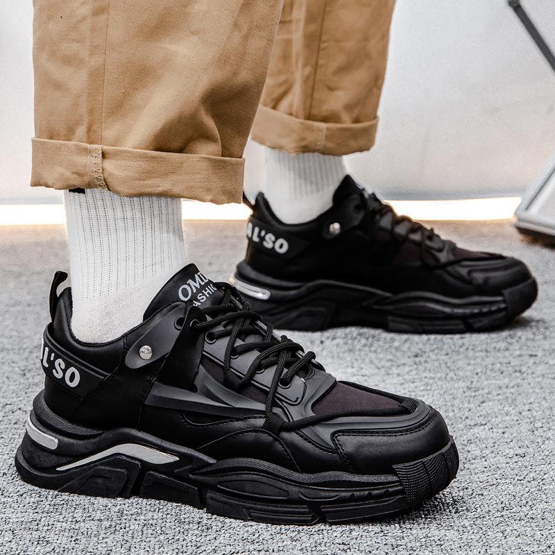 Pánské univerzální boty na silné podrážce, zvýšené, malé bílé boty, korejská edice, módní boty, sportovní ležérní, chlapecké běžecké boty