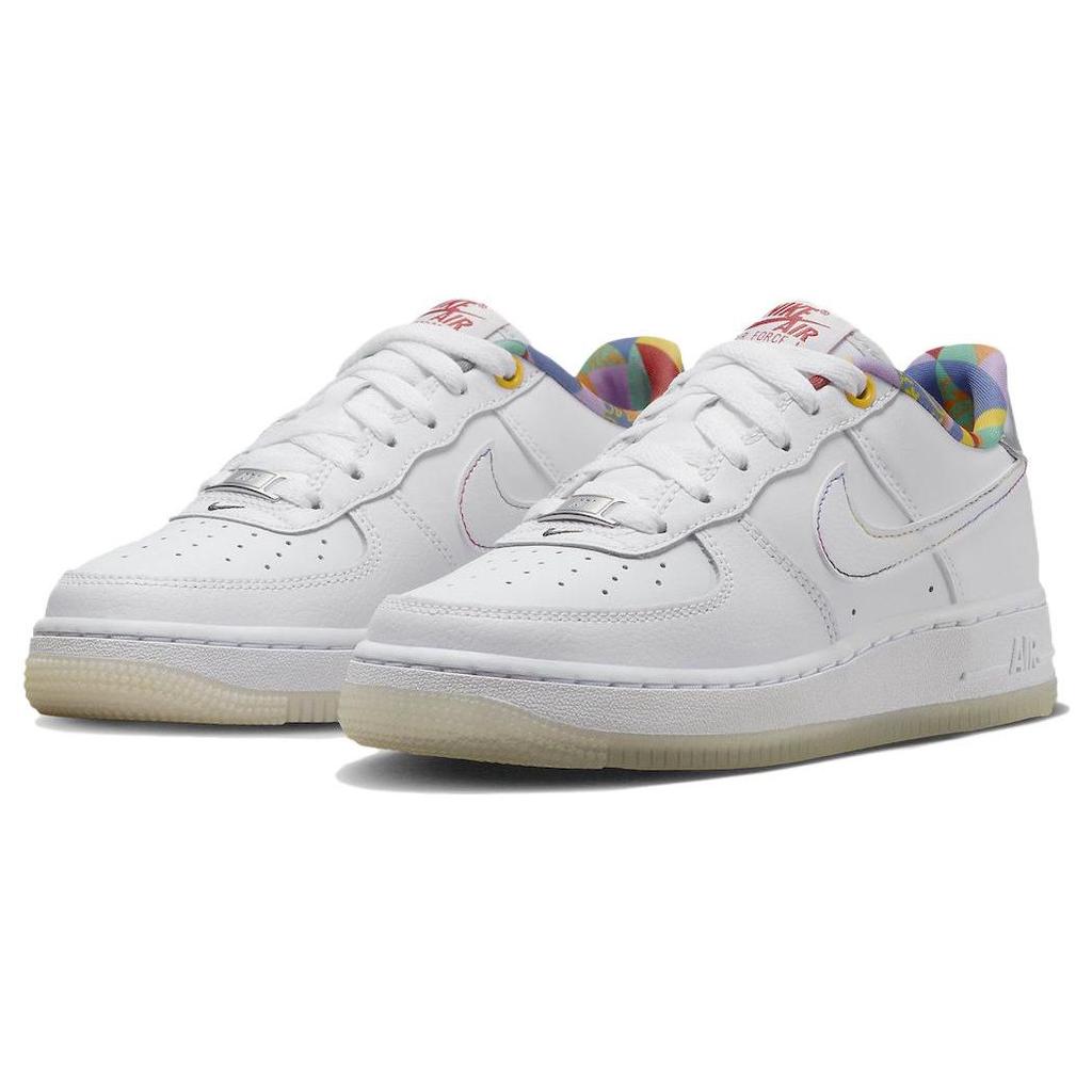 Nike Air Force 1 Low GS Playful Print Kids Sneakers White Midnight-Navy FN8912-111