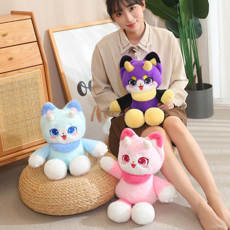 Kawaii Cartoon Phantom Beast Meow Plush Toy Cute Cure Stuffed Doll Room Decor Soft Sofa Pillow For Kids Birthday Xmas Gifts