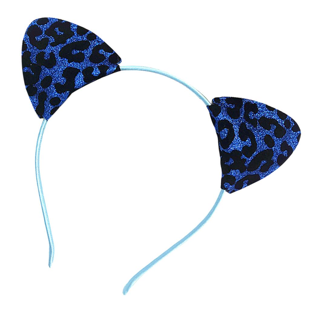 Leopard Pattern Cats Ear Headband for Women and Girl Costume Hairhoop Music Festival Holiday Party Gathering Hairband