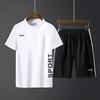 Mens Sportswear Set Short Sleeve Quick Dry Gym Training Tracksuit Breathable Athletic Wear Workout