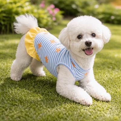 Seesternmuster Hundeweste Rock Gemütliche Ärmellose Kleidung für Welpen Hund Gestreiftes Kleid Lässiges Outfit