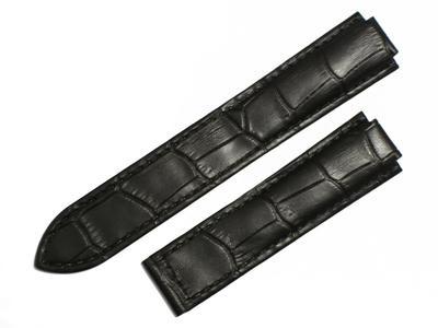 King Watch Parts Compatible with Cartier Ballon Bleu Aftermarket Leather Strap Embossed Crocodile Black [Import Original] - - - - - 20/18mm