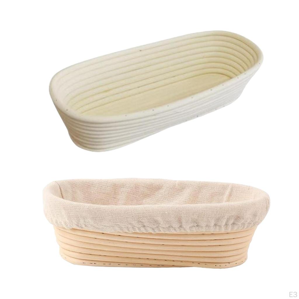 Bread Proofing Basket Bin 30x14x7cm, Rattan, Versatile Use, Large Oval Box Fruit Baskets