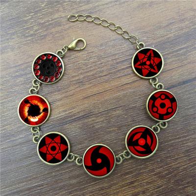 Anime Bracelet Cartoon Faux Gem Geometric Adjustable Extension Chain Decorative Gift Anime Naruto Sharingan