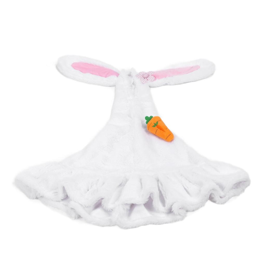 Lawn Goose Clothing Plush Cute Long Ear Easter Bunny Outfit for Goose White Rosy
