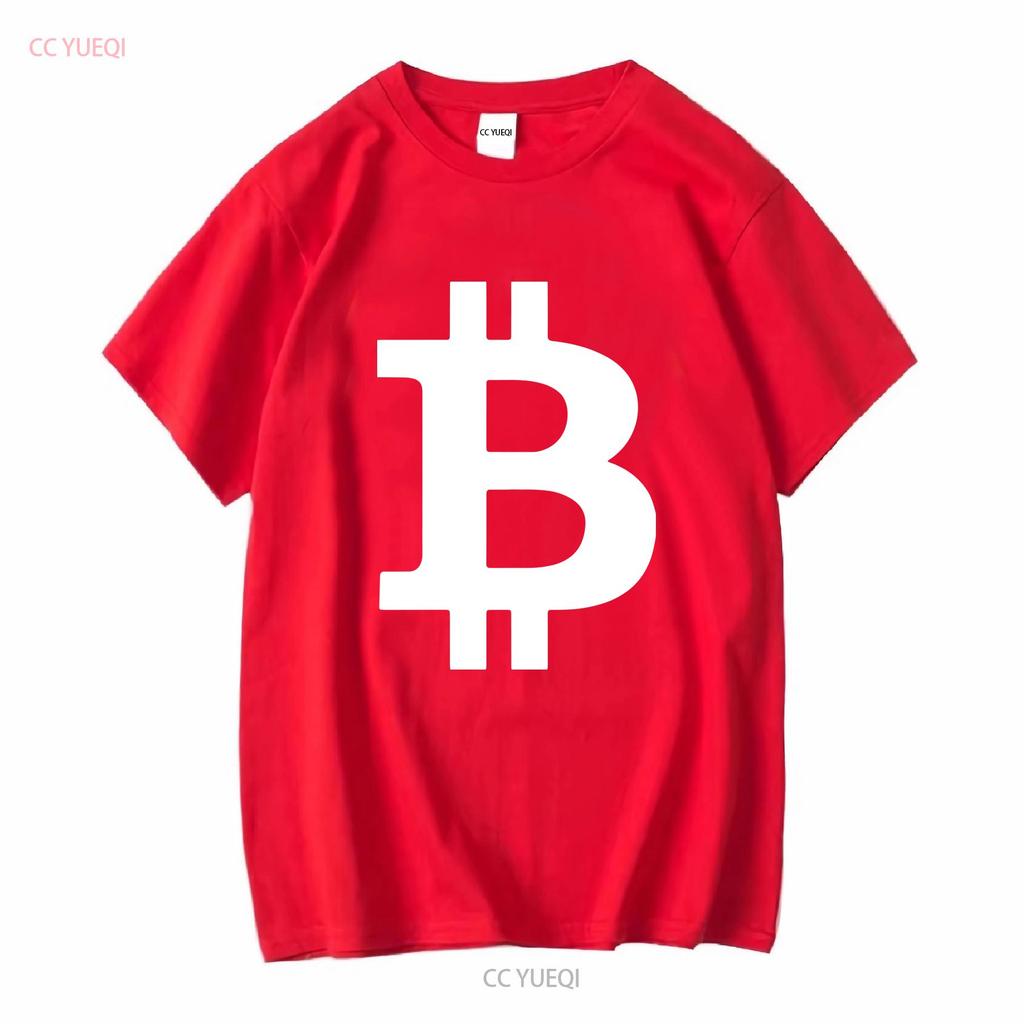 Bitcoin Logo T Shirt long or short sleeves vintage Washed homme Breathable Stretched Versatile Casual Slightly graphic