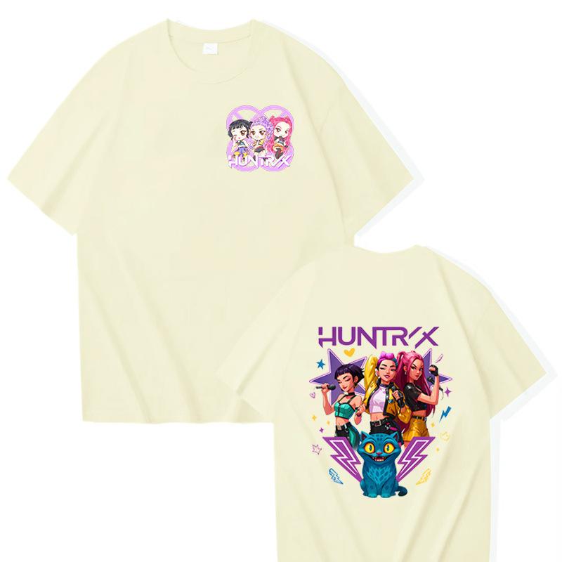 Kpop Demon Hunters Print Graphic Tshirt Summer Woman Man Clothes Movie T Shirt Unisex Short Sleeve Tops Comfortable T-shirt