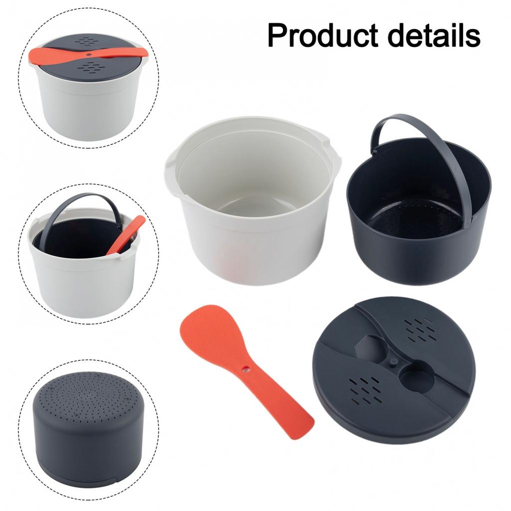 Space Saving Microwave Rice Cooker for Small Kitchens Dorms RVs and Office Use