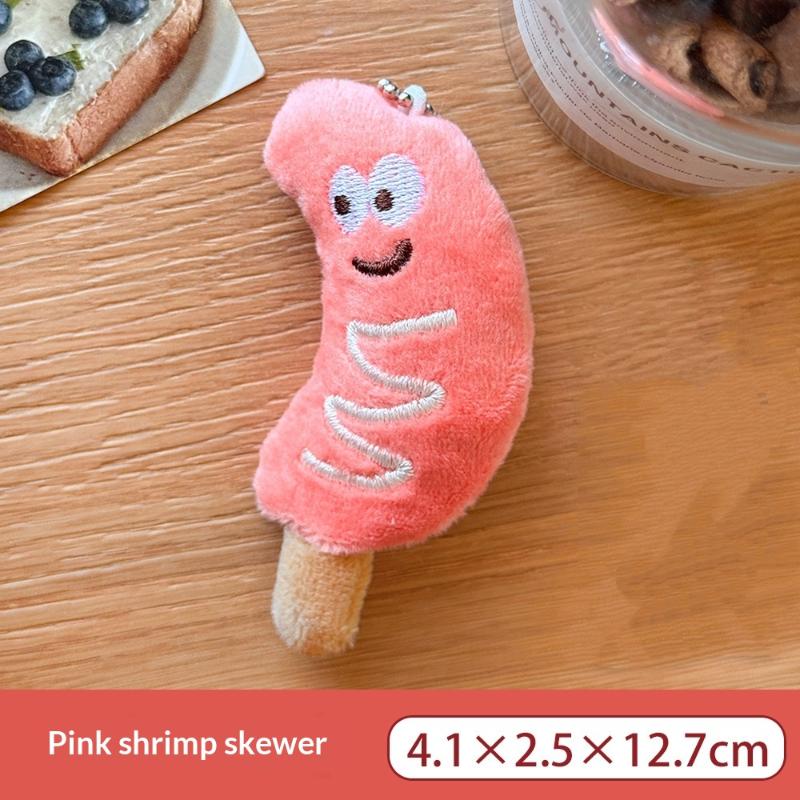 Simulation Japanese Oden Skewer Plush Keyring Cute Street Food Pendant Soft Doll Toy Ornament for Kids Car Bag A4