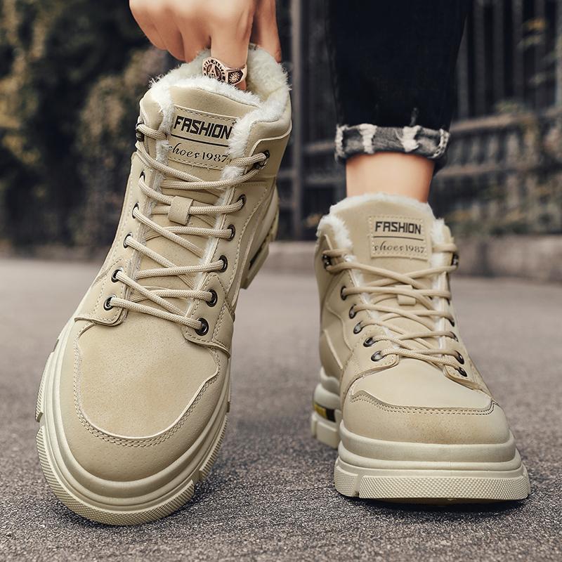 Pánské Absorpce otřesů Protiskluzové a odolné proti opotřebení Střední Móda Outdoor Bavlna Boty Martin Boty Běžné Pánské Boty Sněhule