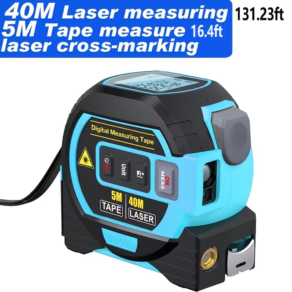 3-in-1 Tape Measure Laser Rangefinder with LCD Display Backlight Rangefinder Building Measurement device.Battery Not Included