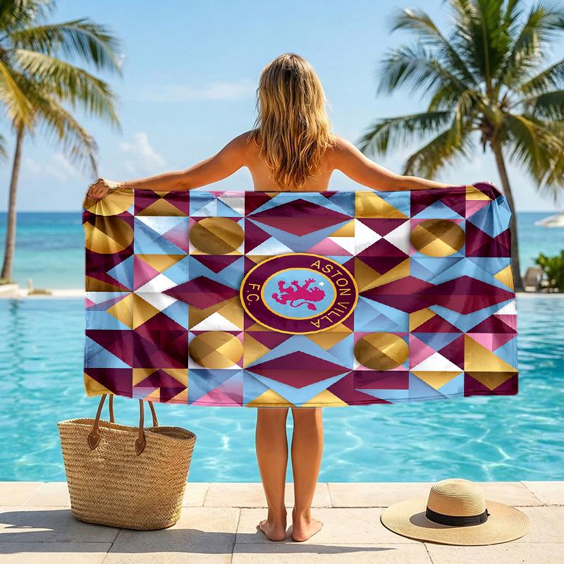 Asciugamano da Spiaggia Aston Villa Football in Morbida Microfibra Asciugatura Rapida Assorbente per Spiaggia Piscina Viaggio