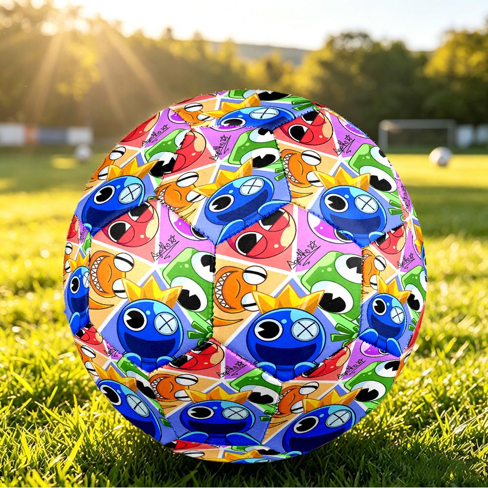Pallone da Calcio Misura 5 Modello Rainbow Friends, Pallone da Calcio Resistente all'Usura per Partite Allenamento Gioco Sportivo Quotidiano