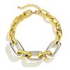 IngeSight.Z Exaggerated Thick Edge Cuban Collar Necklace for Women Vintage Punk Mixed Color Chunky CCB Chain Choker Necklace