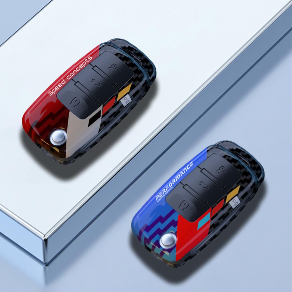 Abs Carbon Car Key Case Cover For Vw Volkswagen Mk4 Bora Golf Jetta Passat Polo Bora Touran Skoda Seat Tiguan Lavida Octavia