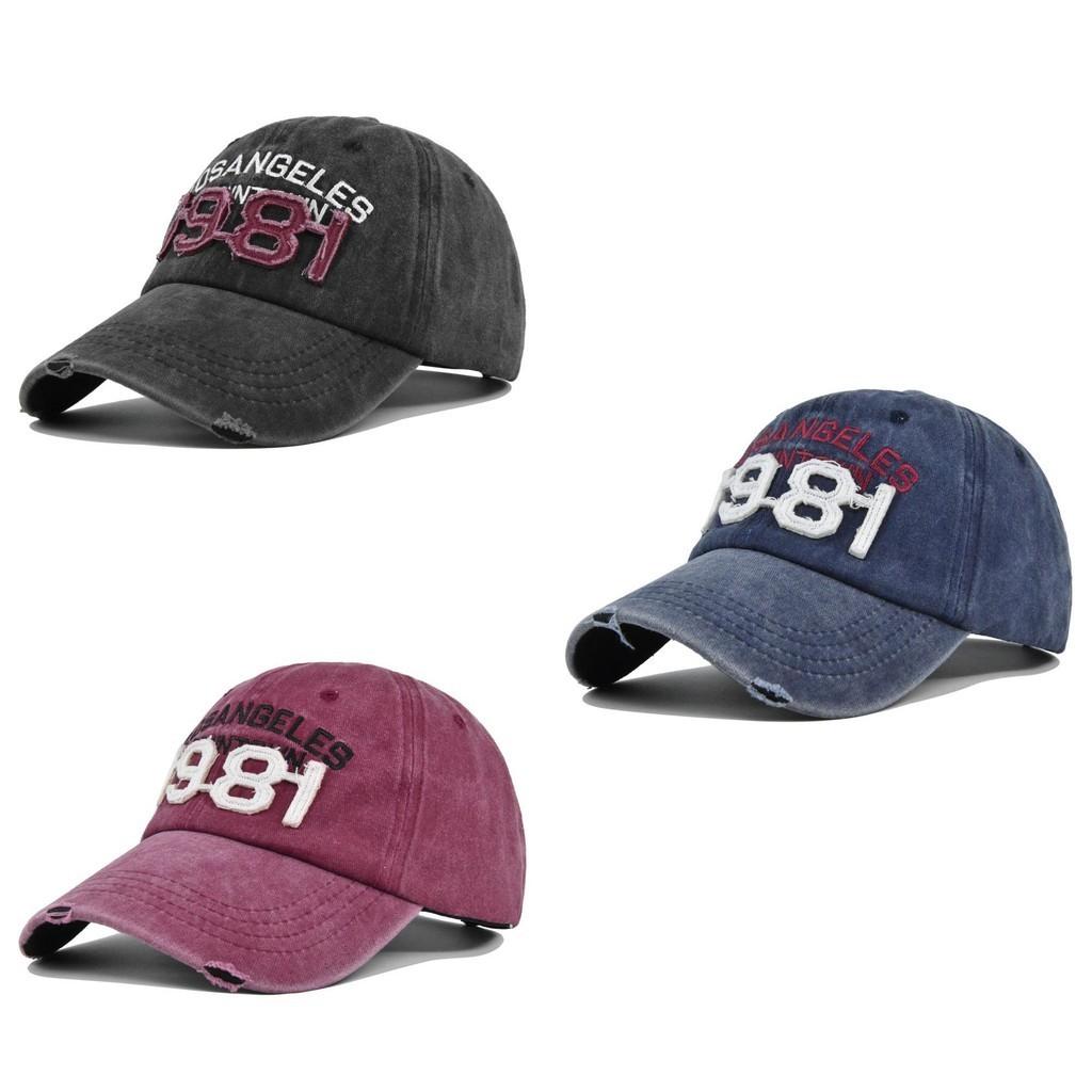 Vintage 1981 3d Embroidered Baseball Cap Adjustable Sun Hat Cotton Material