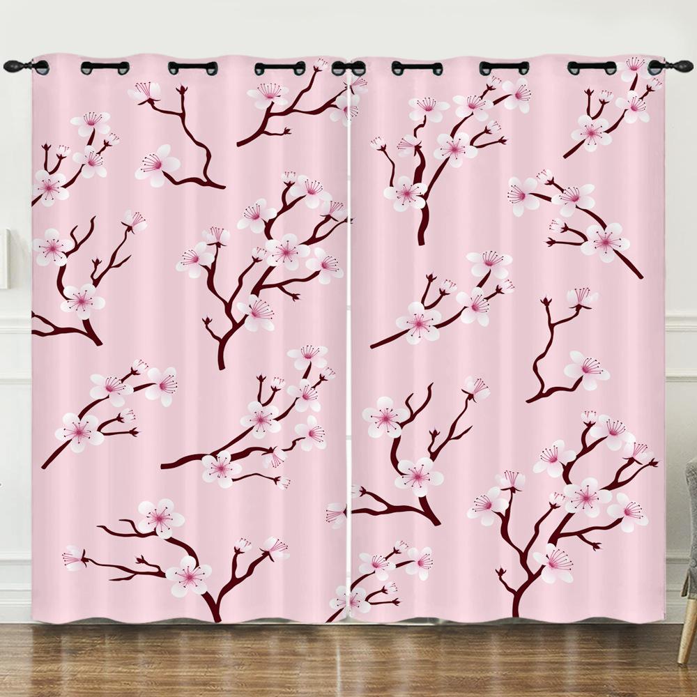 Curtains Sunflower Flower Blackout Curtain Living Room Bedroom Digital Printing Curtain No Punching