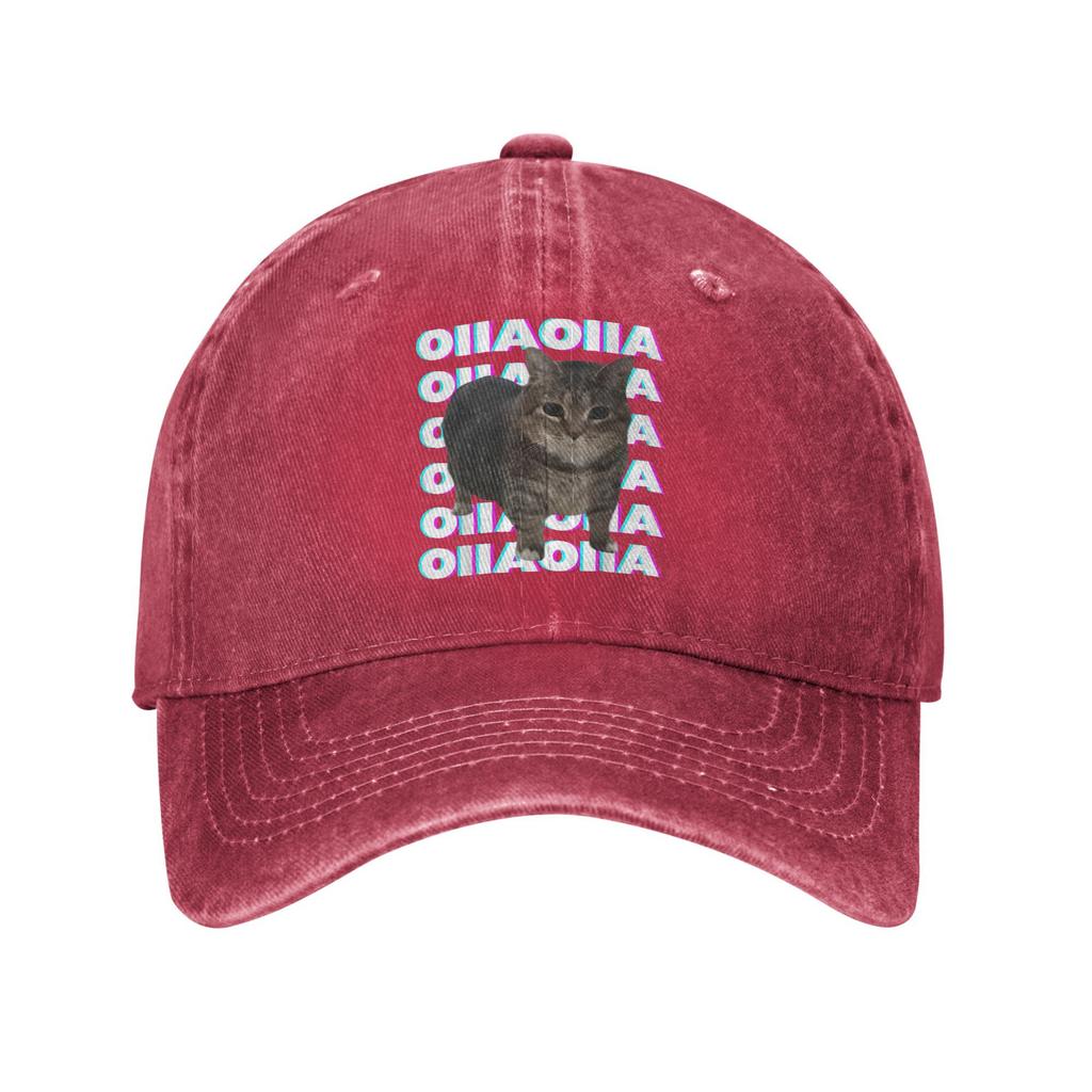 OIIA OIIA Spinning Cat Meme Glitch Disco Unisex Baseball Caps Funny Distressed Washed Hat Outdoor Unstructured Soft Snapback Cap