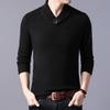 Men's Thick Knit Half-High Collar Sweater - Warm Threaded Base Layer for Autumn/Winter