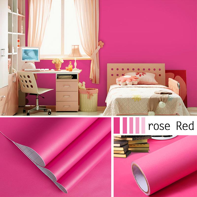 Width Peel and Stick Wallpaper Solid Color Contact Paper Self-Adhesive Sticker Wall Furniture Covering Vinyl Rolls 1-10m