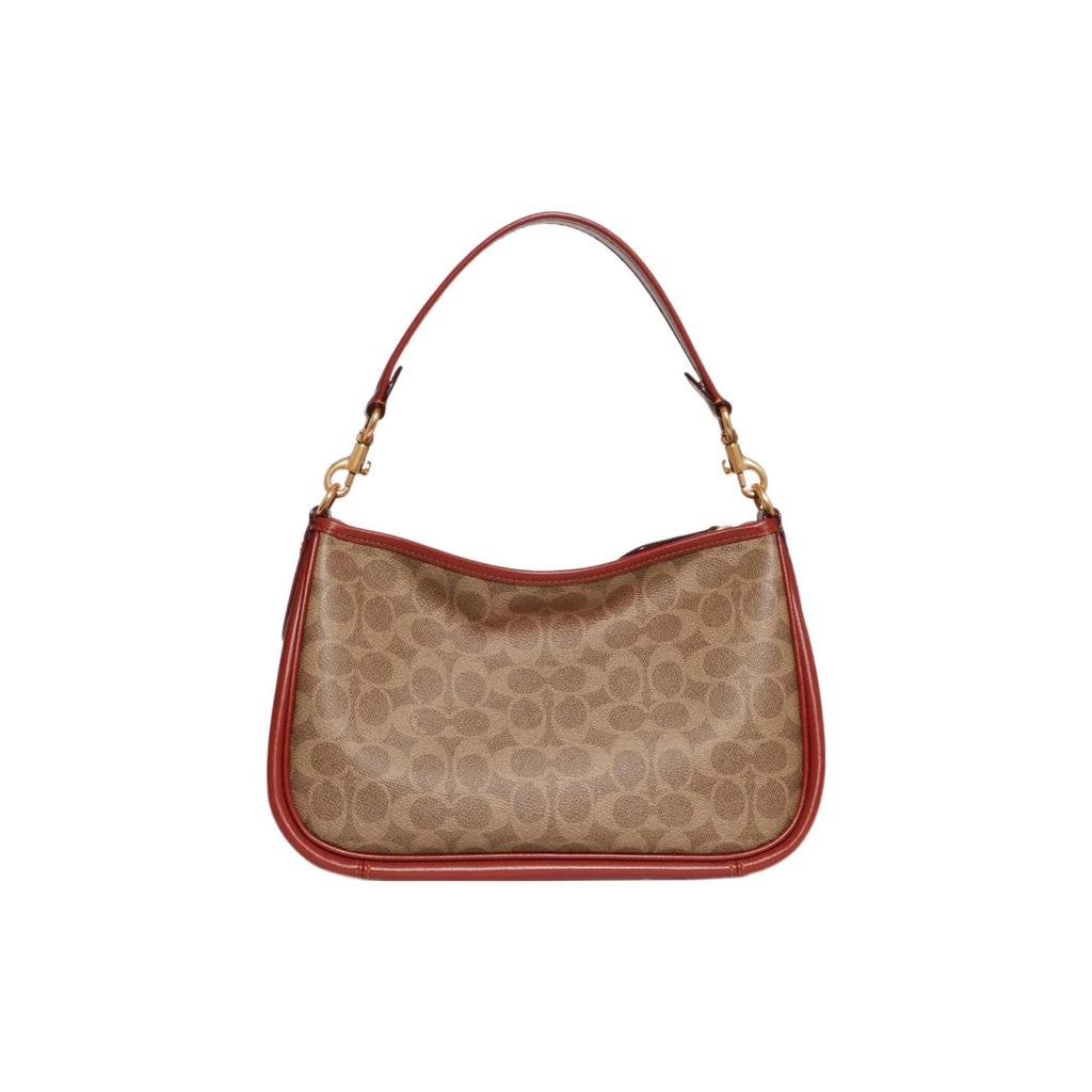 COACH Cary Coated Canvas With Calfskin Shoulder Bag, Crossbody Bag, Handbag Large Women's Brown CC438-B4NQ4