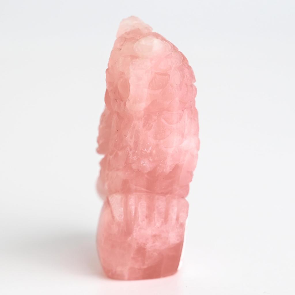 Natural Rose Quartz Owl Power Item Shipped As Owl Good Interior Sculpture, 57mm, One-of-a-Kind, Ornament, Stone, Is, Object, Fortune, Decor,