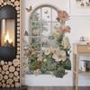 Arched Faux Window Wall Decal Flower and Butterfly Wall Sticker