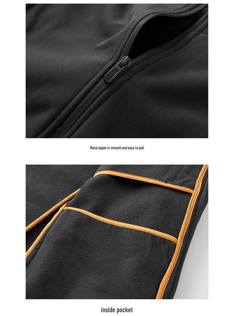 Men's Plus Size Softshell Jacket - Autumn/Winter Waterproof Windproof Hooded Casual Sport Coat