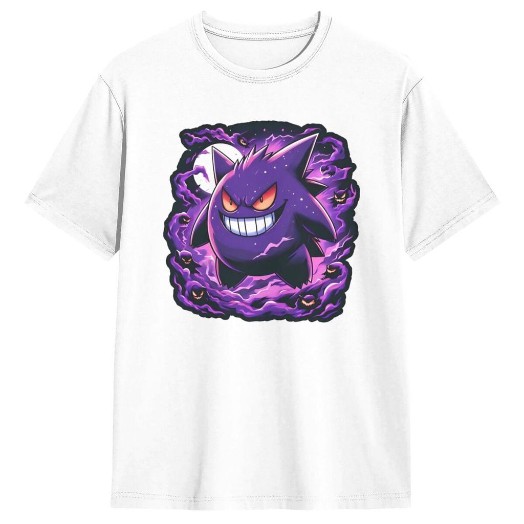 Pokemon Gengar T Shirt Man Vintage Cotton T-Shirts Summer O-Neck Fashion Tees Cheap Oversize Clothing