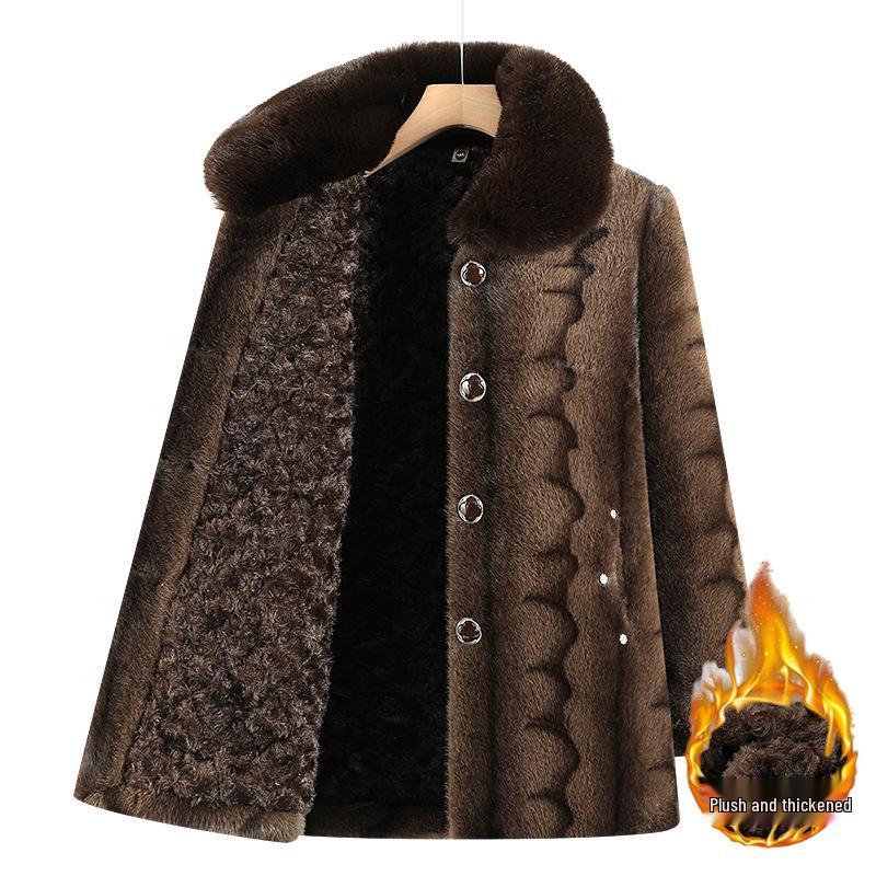 

Mink Velvet Jacket: Warm Winter Coat for Middle-Aged & Elderly Women 2XL (95-110 lbs)