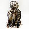 Headscarf, Faux Silk Satin Square Scarf, Leopard-print Scarf, 90cm Large Scarf