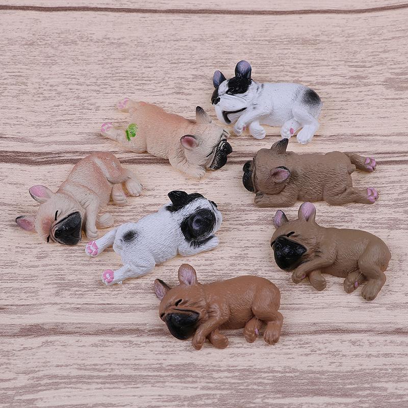 1PCS French Bulldog Sleepy Corgis Dog Toys Landscape Decor Animals Dolls Kids Gifts Action Figures PVC Model Toy
