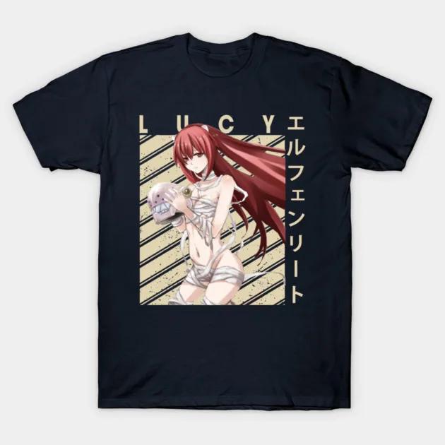 Elfen Lied Personality Clothes Year Round Clothing Oversized New Model Tshirt Personality Clothes Y2k Short Sleeves Classic Tee