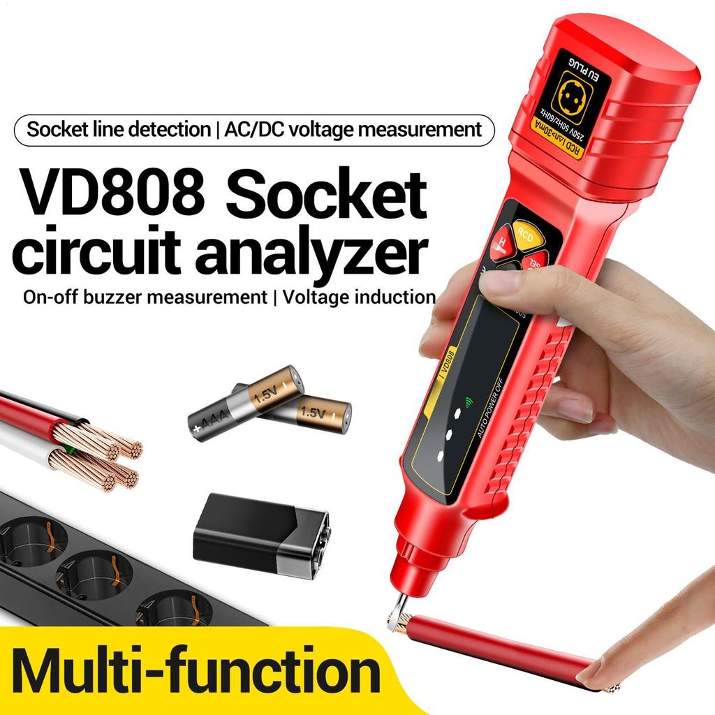 Circuit Tester Smart Outlet Checker with LED Display & Light 2-300V Rv Circuit Analyzer for Home Electric Power Rv Camper